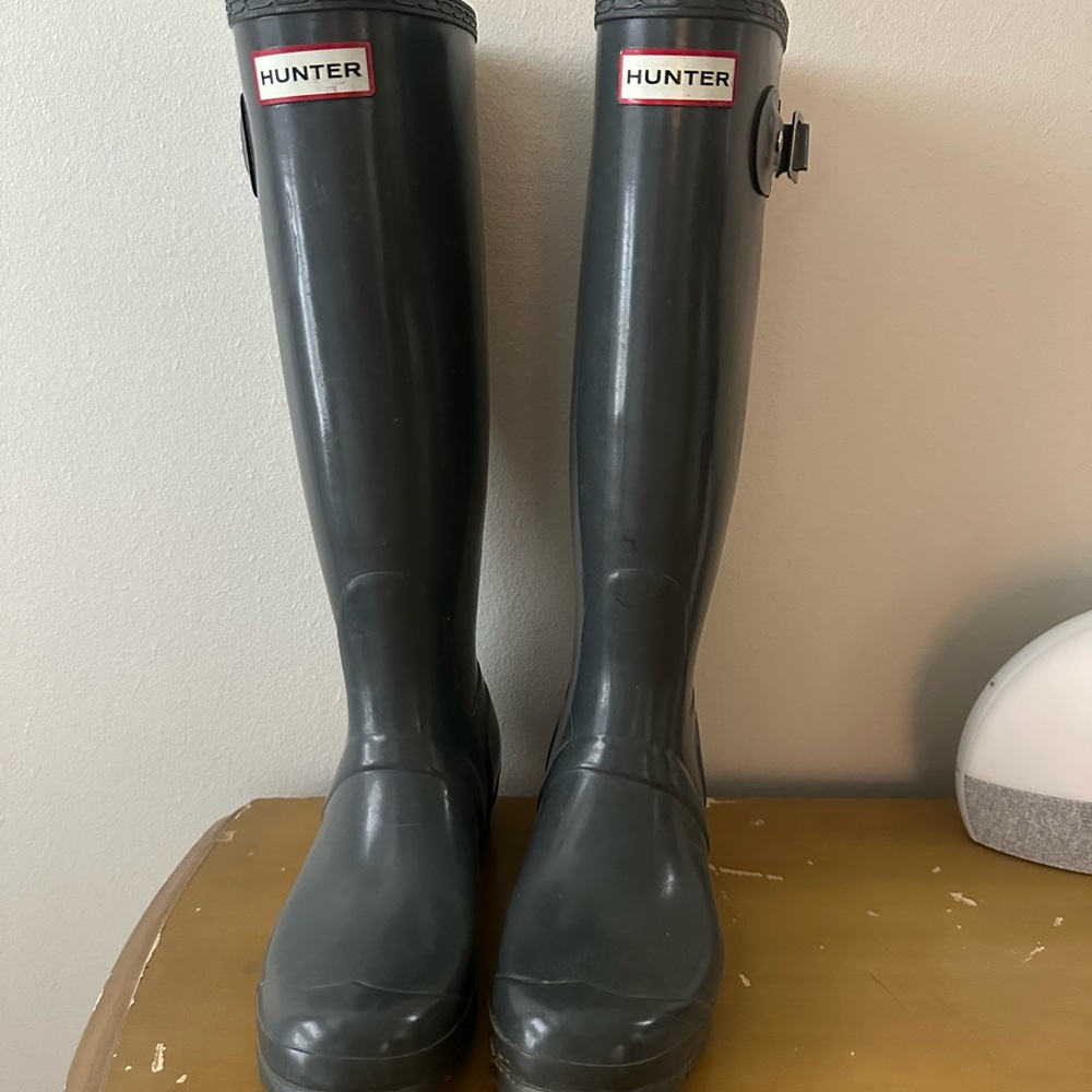Hunter Charcoal Tall Rain Boots